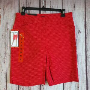Hilary Radley NWT Red Bermuda Polka Dot Shorts Womens Medium Rayon Blend